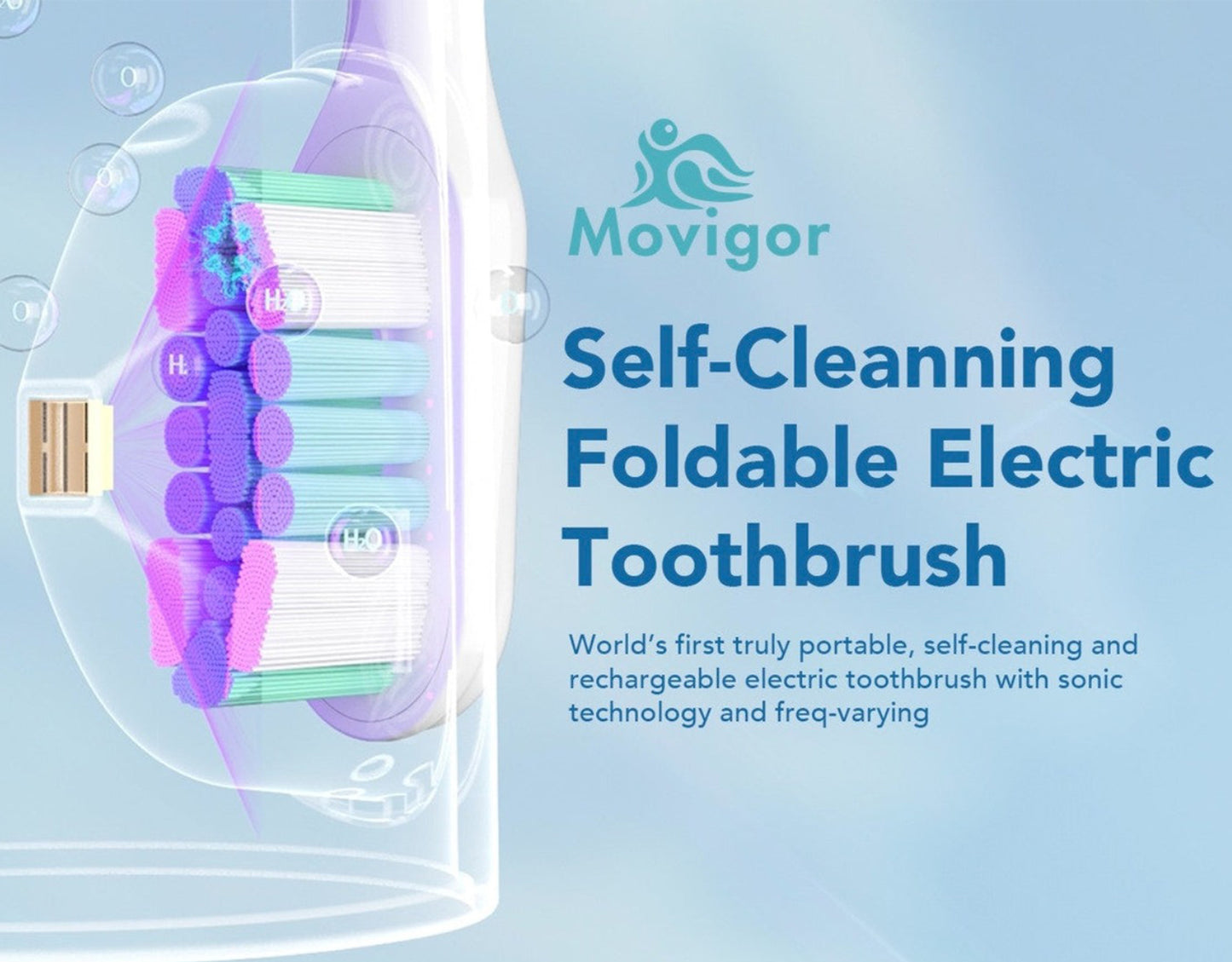 MOVIGOR Self-Cleaning Foldable Inverter Electric Toothbrush